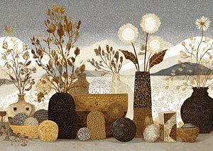 Blumen und Vasen | Golden Blooms