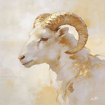 Geerdete Stärke - Widder Wandkunst von Mellow Art