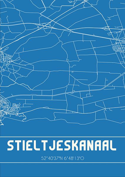 Blueprint | Map | Stieltjeskanaal (Drenthe) by Prints of Place
