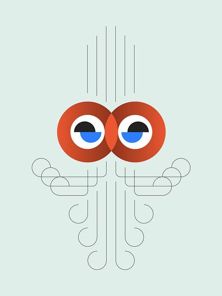 Moustasio - Red eyed (Rotäugig) von Studio Kakelversch