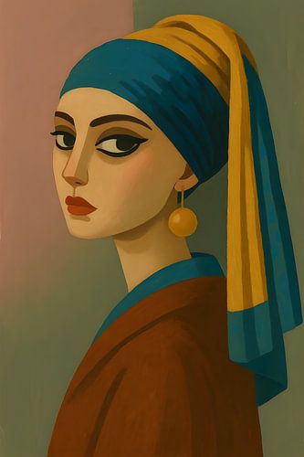 Portrait of a Woman with Yellow and Blue Turban