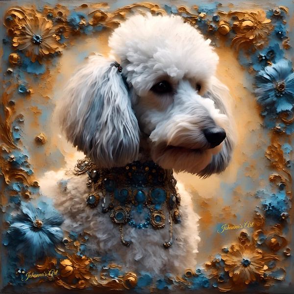 Paws &amp; Class: A Portrait of Sophistication - French Poodle Dog Art by Johanna by Johannas Art Creations