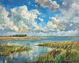 Landschap Monet Stijl | Uitzicht van ARTEO Schilderijen thumbnail