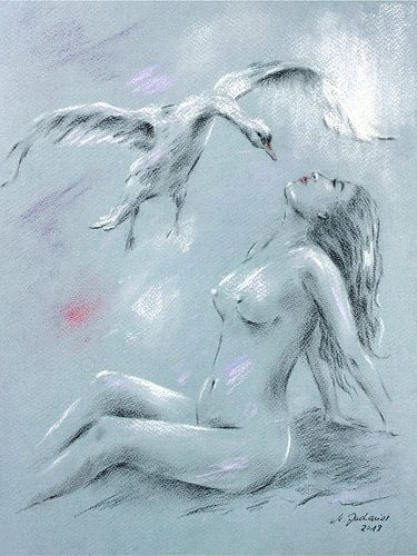 Leda with Swan by Marita Zacharias
