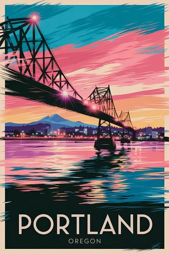 Portland, Oregon Vintage Reisposter