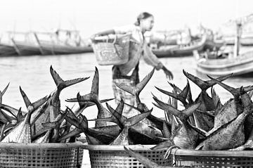 Fischen in Ngapali Myanmar von Ron van der Stappen