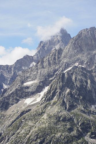 Mont Blanc bergwereld en TMB panorama - adembenemende Alpine fotografie met gletsjers en bergtoppen. Koop nu de perfecte alpine muurschildering of canvas motief online.