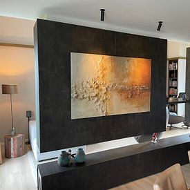 Photo de nos clients: Peinture abstraite aux tons terreux – Décoration murale chaleureuse par Joriali Art abstrait, sur toile