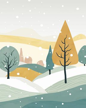 Paysage hivernal abstrait 5 sur Tanja Udelhofen