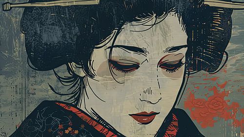 Japans schilderij Geisha