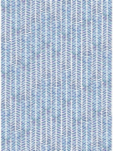 Fishbone wallpaper "Summer'' (abstract watercolor painting stripes turquoise blue handmade fish