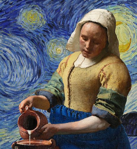 Milkmaid on Starry Night