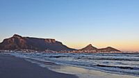 Table Mountain in Cape Town, South Africa at sunrise