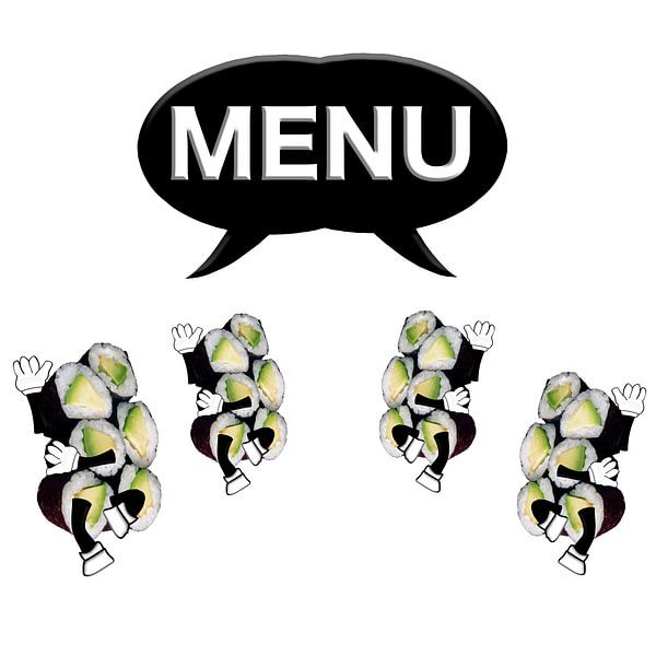 Dancing sushi &quot;Menu&amp;quot ; par Grüntyers .