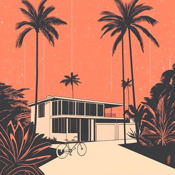 Tropisch huis van Poster Art Shop
