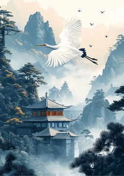 Ooievaar in Japan van R Pevitanada