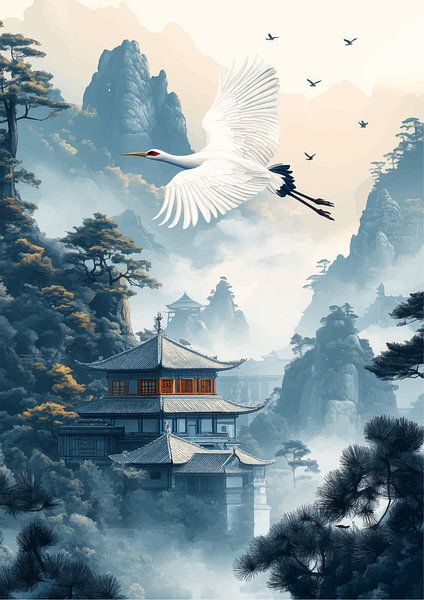 Stork in Japan by R Pevitanada