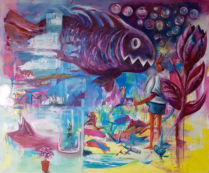 Traumwelt mit Fisch von Michael Ladenthin