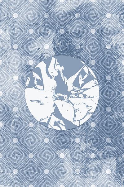 Ikigai. Abstract minimalist  Zen art. Japandi style in blue VIII by Dina Dankers