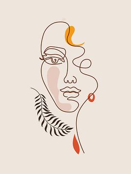 Line Art Face by Emel Tunaboylu by The Artcircle