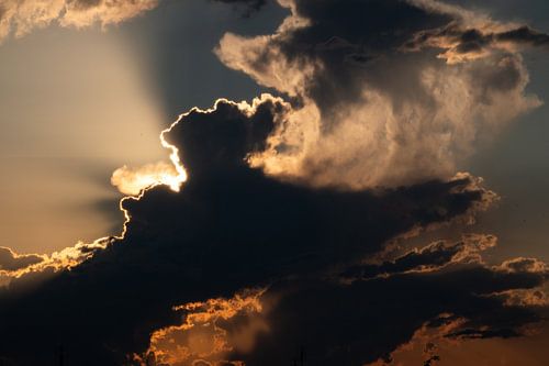 Wolkenfotografie Dunkelblau Gold 3x2