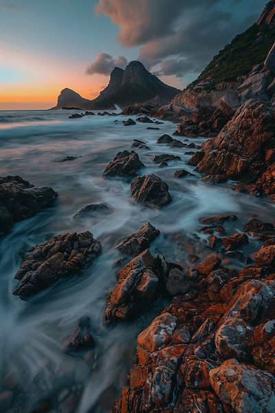 Sonnenkuss für die Küste von fernlichtsicht