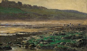 Carlos de Haes Collection de coquillages à marée basse au bord de la mer, Paysage antique