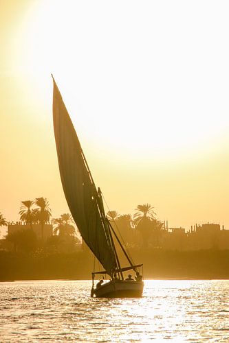 Felucca zeilboot op de Nijl, Egypte