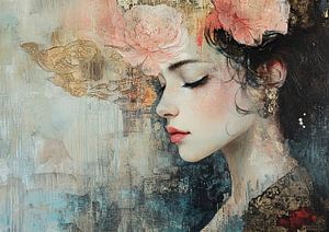 Portrait romantique d'une beauté voilée