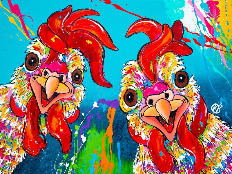 Colourful chickens by Happy Paintings / Renata Rolefes