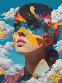 Visages d'or dans les nuages