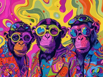 Drei Pop Art Affen von Frank Daske | Foto & Design