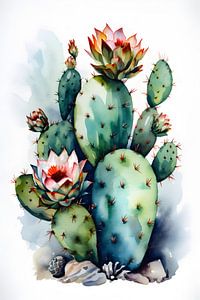 Watercolour Cacti by Uncoloredx12
