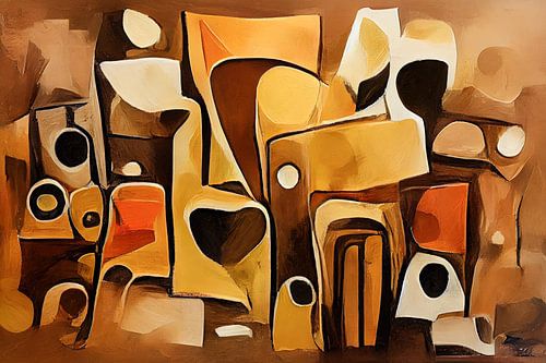 Abstract in warme herfst tinten