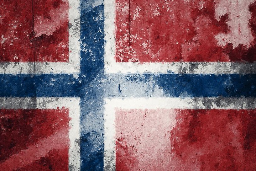 drapeau norvégien vintage par Grafikdesign Manuel Groß