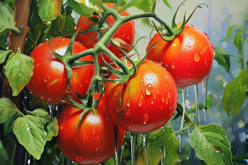 Tomatoes on the vine by Andreas Wemmje