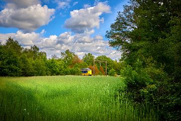 Train in the landscape at Putten by Jenco van Zalk