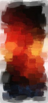 Abstract rood oranje zwart van Maurice Dawson