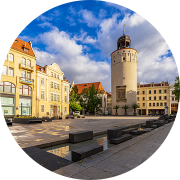 Uitzicht op historische gebouwen in de stad Görlitz van Rico Ködder