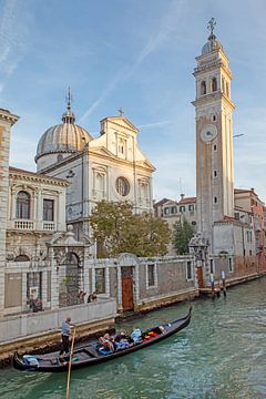 Venetië - Gondel voor de kerk van San Giorgio dei Greci van t.ART