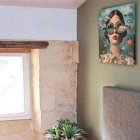 Klantfoto: My fish pond van Mirjam Duizendstra, op canvas