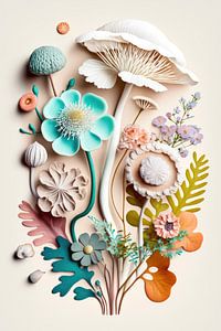 Pilze und Blumen Collage | Art 5