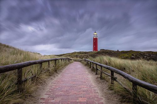 Texelse vuurtoren, storm lucht.