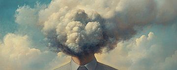 Above the Clouds Perspective van Abstract Schilderij