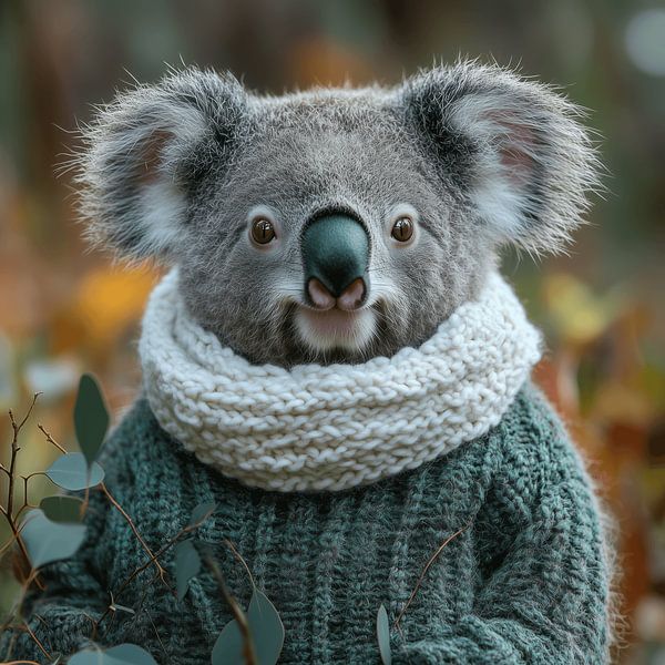 Koala im Winterkleid von Ton Kuijpers