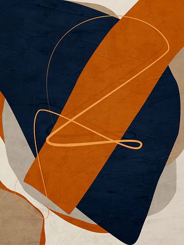 Organic geometric abstract art in earth tones