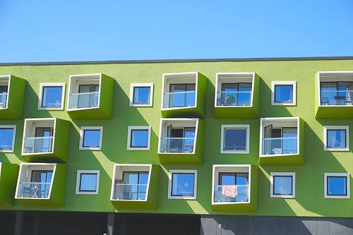 Vorderansicht eines Wohnhauses in Ørsted, Kopenhagen, Dänemark