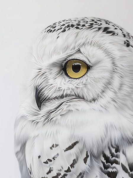 hibou blanc gros plan par haroulita