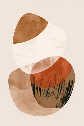 Abstracte Vormen in Aardse Sepiatonen