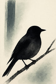 Einsamer Gesang – Sumi-Asymmetrie für Japandi von Dream Designs art work